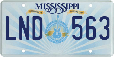 MS license plate LND563
