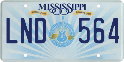 MS license plate LND564