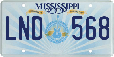MS license plate LND568