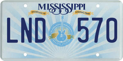 MS license plate LND570