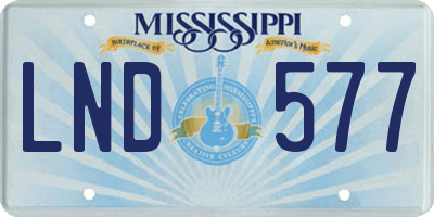 MS license plate LND577