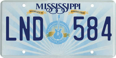 MS license plate LND584