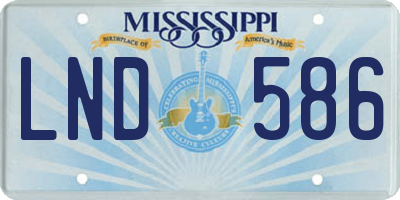 MS license plate LND586