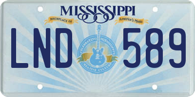 MS license plate LND589
