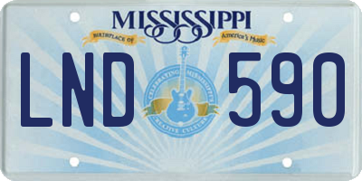 MS license plate LND590