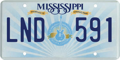 MS license plate LND591