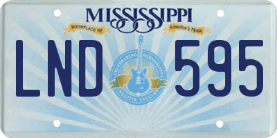 MS license plate LND595