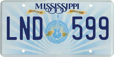 MS license plate LND599