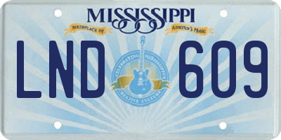 MS license plate LND609