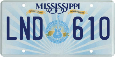 MS license plate LND610