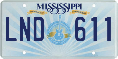 MS license plate LND611