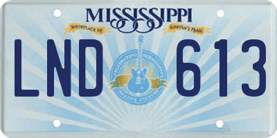 MS license plate LND613