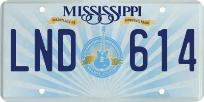MS license plate LND614