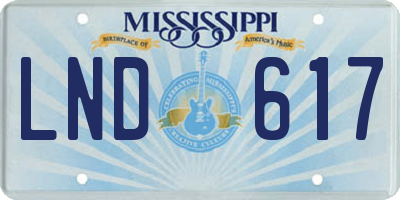 MS license plate LND617