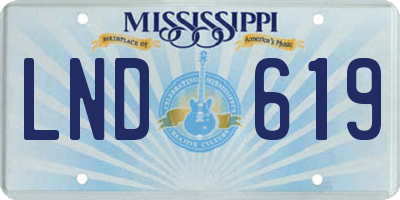 MS license plate LND619