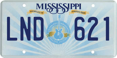 MS license plate LND621
