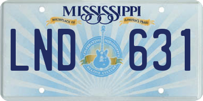 MS license plate LND631