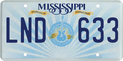 MS license plate LND633