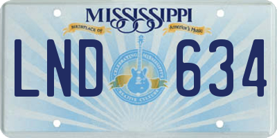 MS license plate LND634