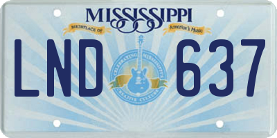 MS license plate LND637