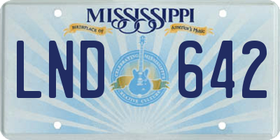 MS license plate LND642