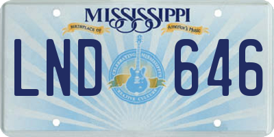 MS license plate LND646
