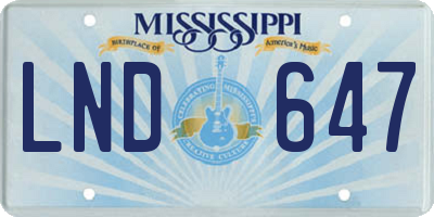 MS license plate LND647
