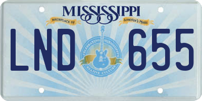 MS license plate LND655