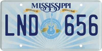 MS license plate LND656