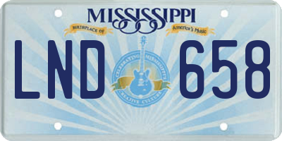 MS license plate LND658