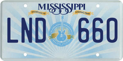 MS license plate LND660