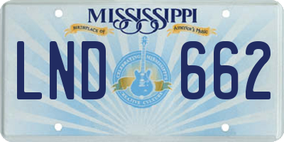 MS license plate LND662