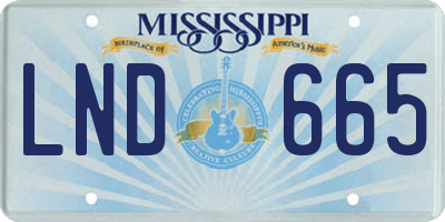 MS license plate LND665
