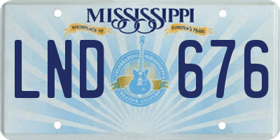 MS license plate LND676