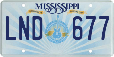 MS license plate LND677