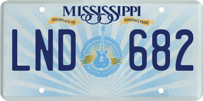 MS license plate LND682