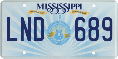 MS license plate LND689