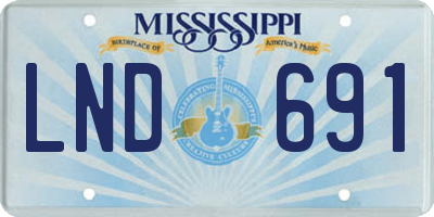 MS license plate LND691