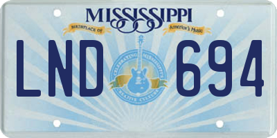 MS license plate LND694
