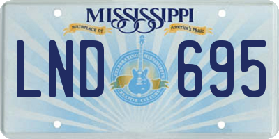 MS license plate LND695