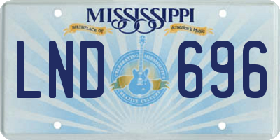 MS license plate LND696