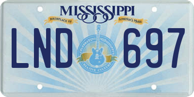 MS license plate LND697
