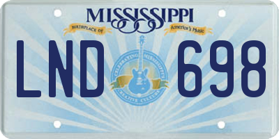 MS license plate LND698
