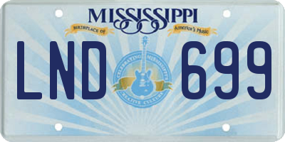 MS license plate LND699