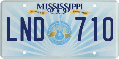 MS license plate LND710