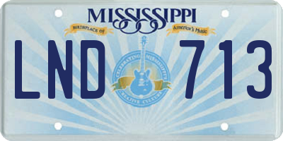 MS license plate LND713