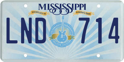 MS license plate LND714