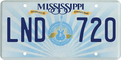 MS license plate LND720