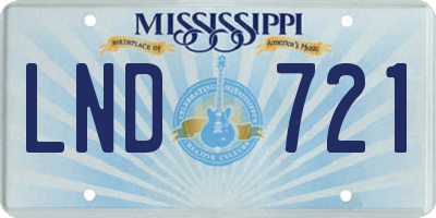 MS license plate LND721