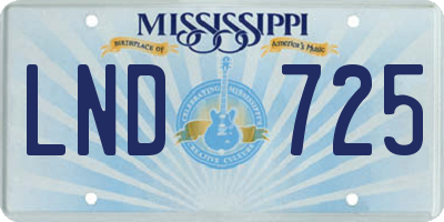 MS license plate LND725
